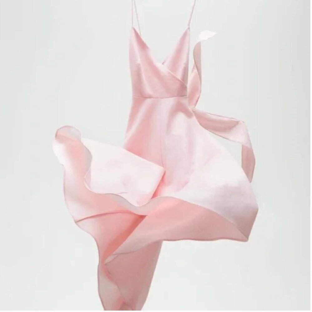 ZARA Pink Backless Summer Dress Size Medium NEW WITH TAG! - Picture 7 of 9
